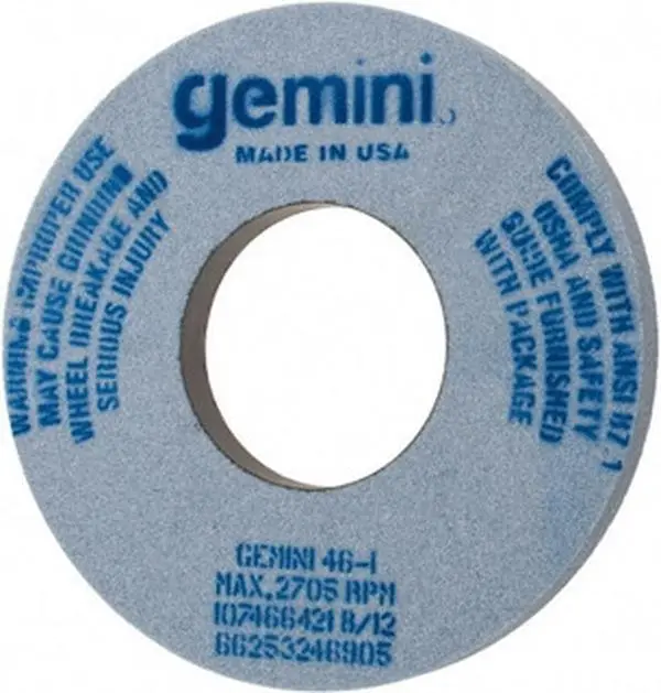 Norton Coarse Grade 46 Grit Aluminum Oxide Surface Grinding Wheel, 12" Diam, 5" Hole, 1" Thick, Type 1, I Hardness, 2705 Max RPM, No Recess, Model 66253246905