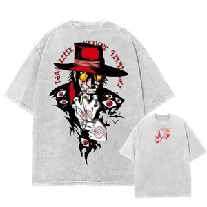 Alucard Hellsing Vintage Washed Oversized Anime Graphic Tee