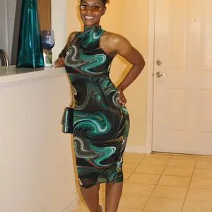 Marble dress Casual Slim-fitting