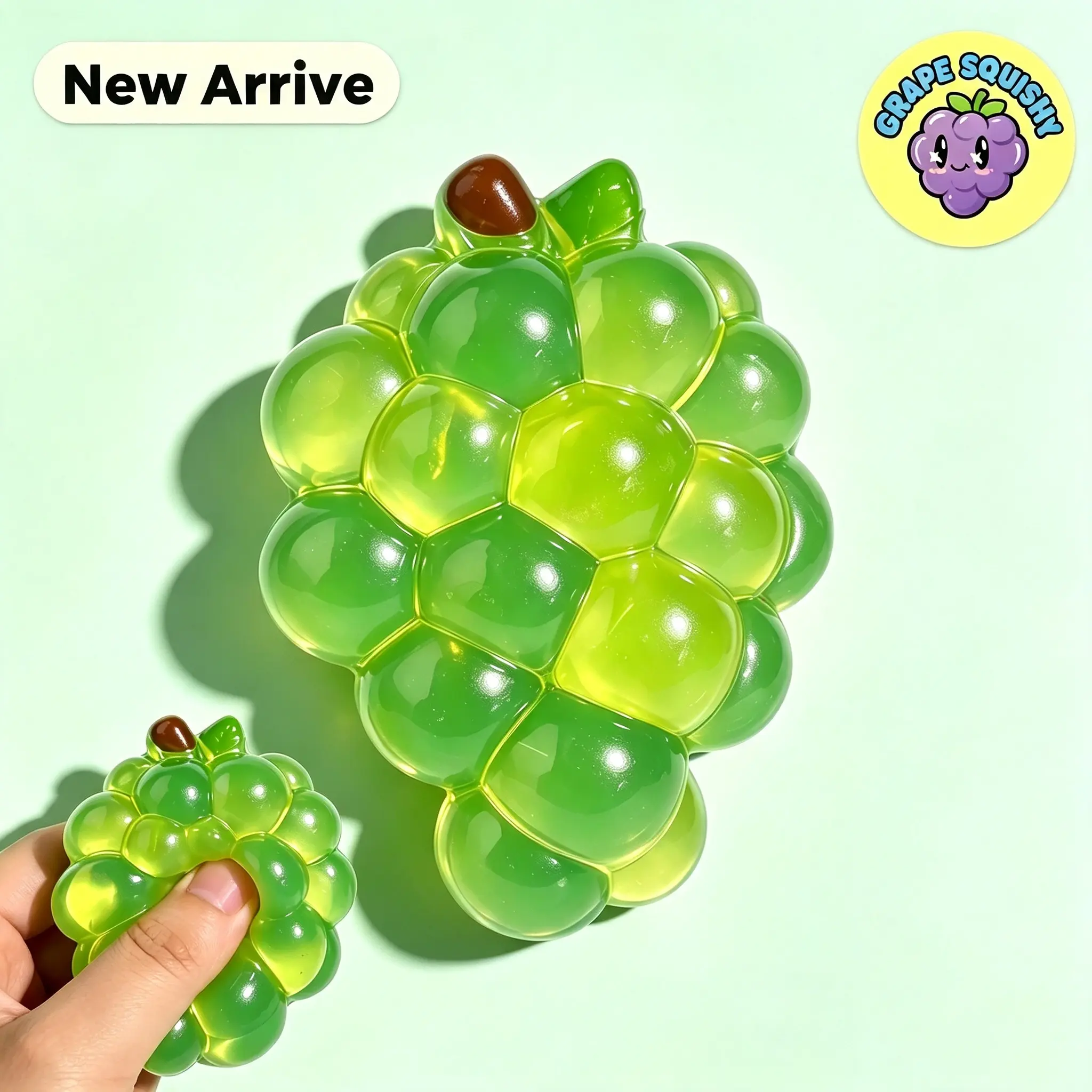 Squishy Fruit Grapes Fidget Toy Squeeze Stress Relief Hand Toy Anti-Anxiety Fruit Stretchy Slow Rising Toy Creative Sensory Toy Adult toys, children's toys