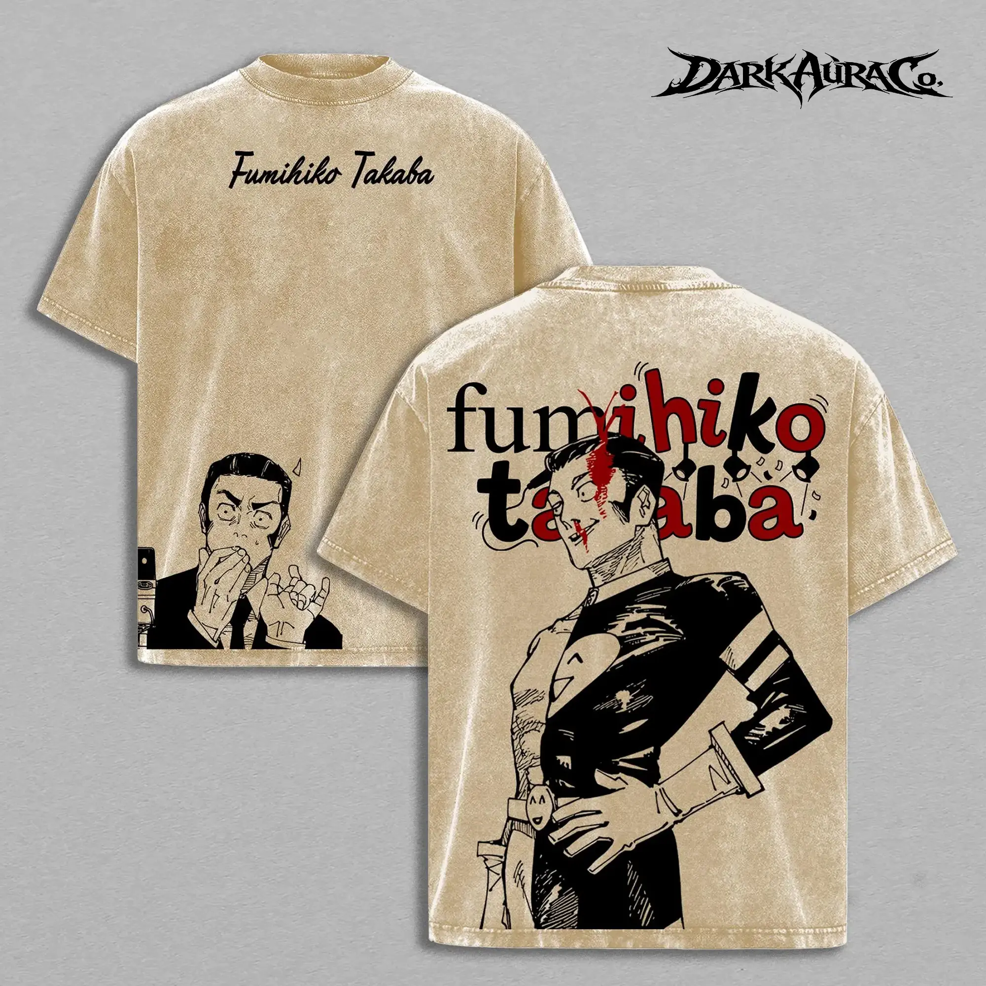 Fumihiko Takaba Washed Graphic T-Shirt, Jujutsu Kaisen Culling