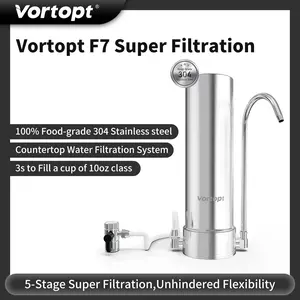 Vortopt F7 Water Filter System-12-Month/8000-Gallon 5-StageFiltration-Eliminates 99% ChlorineHeavy Metals,Odors-lmprovesTaste with Added Minerals