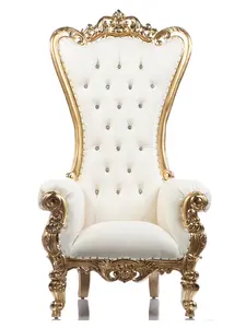 Lenox Shellback Throne Chair (White/Gold)