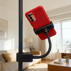 Live Streaming Phone Stand, Tripod Phone Holder, 360 Degree Rotatable, Compatible with 2.56-3.46 Inch Devices, Hc260404 Model