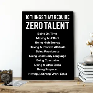 Zero To Talent Poster, 1 Count Wooden Framed Canvas, Motivational Poster, Modern Art, Fashion Decoration, Modern Home Decor, Living Room Bedroom Decoration, Office Mural, Ornaments