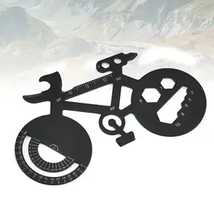 Stainless Steel Multi-functional Bicycle Card Tool, Creative Bottle Opener Wrench, Outdoor Portable EDC Tool Card