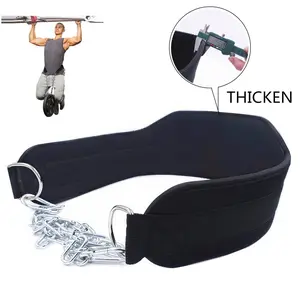 Weight Lifting Belt with Chain Dipping Belt for Pull Up Chin Up Kettlebell Barbell Fitness Bodybuilding Gym Belt