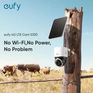 【eufylive】eufy Security 4G LTE Cam S330, 4K Cellular Solar Security Cameras Wireless Outdoor, Pan and Tilt, 4G and Wi-Fi Duo-Mode, AI Tracking, with SIM Card and 32GB SD Card Colorful Automatic｜Spingtok
