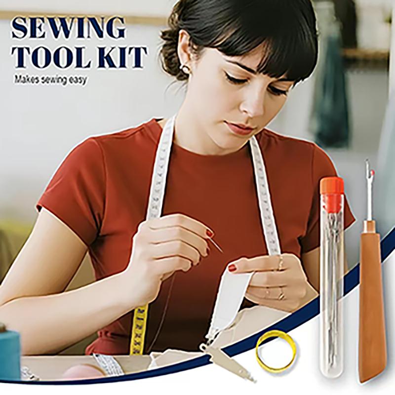 Multi functional big eye steel needle and thread set, containing 64 steel needles and rich wires, compact and portable, easy to handle clothing repair and fabric production, suitable for beginners and professional DIY enthusiasts