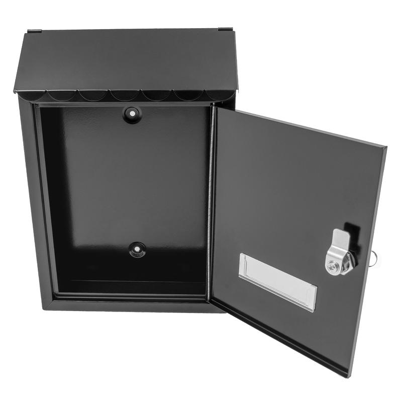 CNCEST Metal Wall-Mounted Mailbox with Key Lock Large Capacity Mail Box with View Window for Home or Office Spraying Molding Process Rainwater Protection Modern Black Organiser Racks