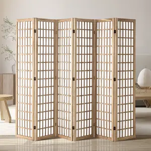 fathersdaygift VEVOR Room Divider, 6 Panel Japanese Room Divider, Wood Folding Privacy Screen Indoor, Japanese Partition Dividers Portable Decoration Screens, for Room Separation Home Office Restaurant Bedroom