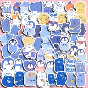 100pcs Cartoon Animals Pattern Stickers, Cute Waterproof Decorative Stickers, DIY Decals For Water Bottle, Laptop, Phone Case, Scrapbooking, Journal Making