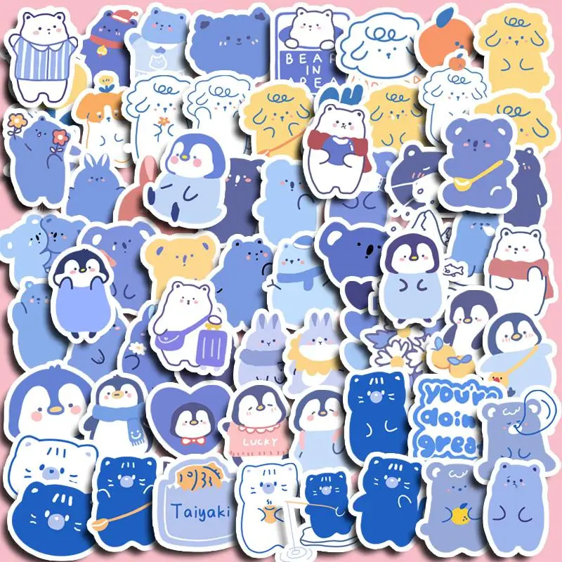 100pcs Cartoon Animals Pattern Stickers, Cute Waterproof Decorative Stickers, DIY Decals For Water Bottle, Laptop, Phone Case, Scrapbooking, Journal M
