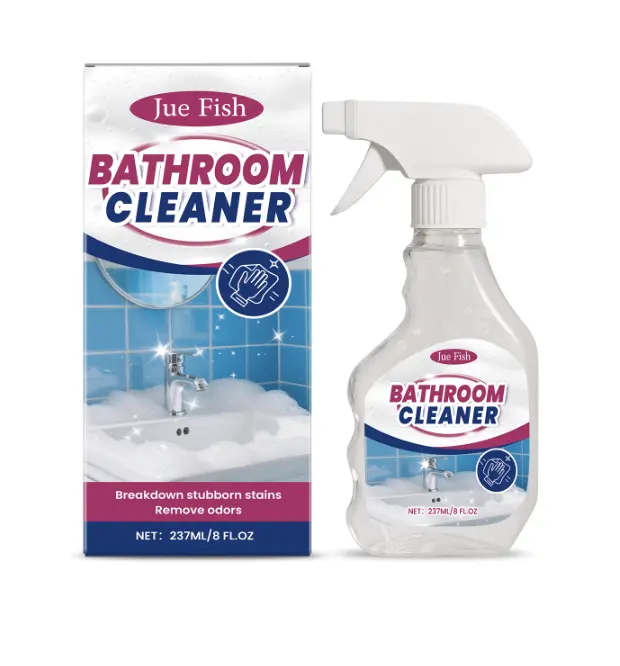 Jue Fish Multi-Purpose Bathroom Cleaner for Shower Walls, Tiles & Glass - Removes Hard Water Stains, Soap Scum & Grime - Safe for Tile, Porcelain & Sealed Surfaces