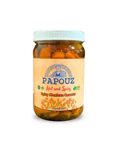Mexican Tacoshop Carrots by Papouz - 128fl oz Spicy Mexican Carrots Sliced for Tacos, Nachos, Hot Dogs, Burritos, Mexican Food, Mexican Parties, Tamales, Salsas, Guacamole, Birria, Nopales, Cactus, Tortillas,  made with Jalapenos, Carrots, Garlic, Peppers