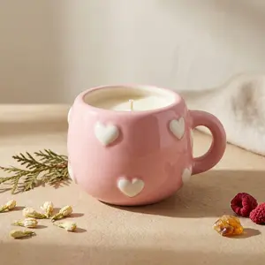 Signature Espresso Cup Candle by Chandelle & Savon Valentine Heart Keepsake Vessel | 3 oz