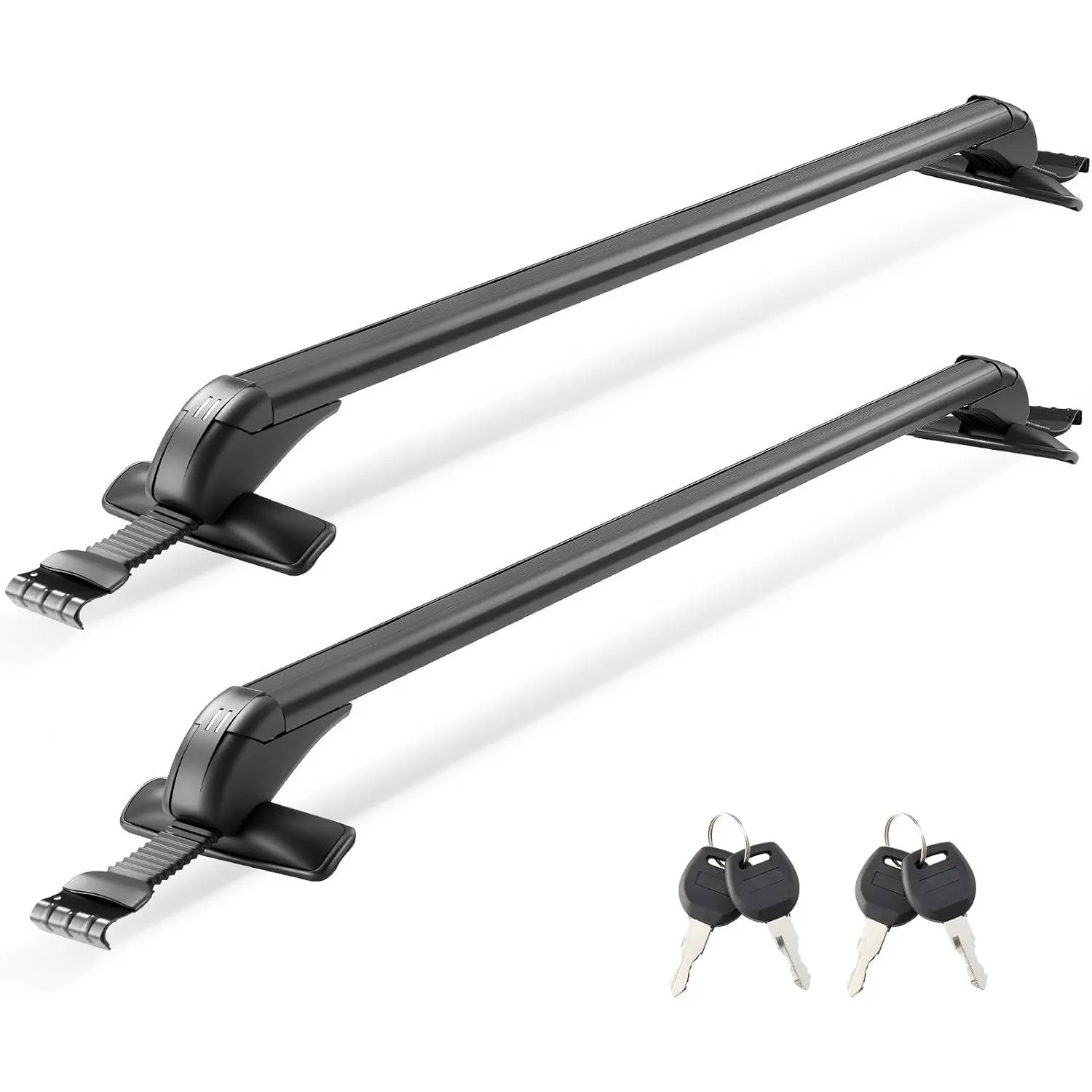 VEVOR Roof Rack Cross Bars, Universal Fit for Naked Roofs Without Raised Rails/Flush Rail/Black Moldings, 165 LBS Capacity, Lockable Heavy Duty Aluminum Crossbar Racks Roof Rail Rooftop Luggage Canoe