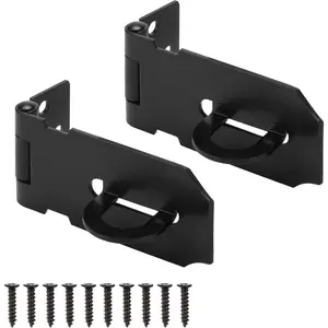 3 Inch Stainless Steel Door Lock Hasp Latch, 2 Pack Security Padlock Clasp with Screws, Brushed Finish for Outdoor Fence Gate, Barn Door, Cabinet Drawer