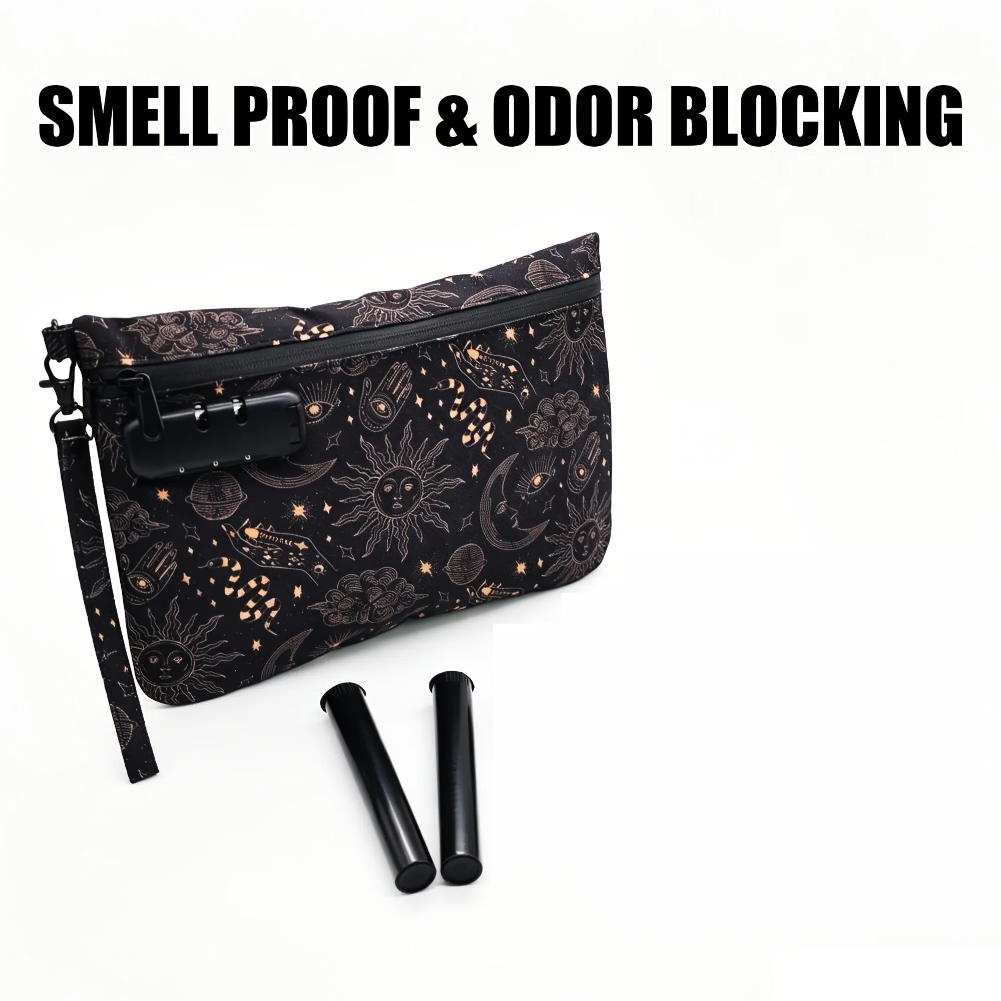 Gold Snake Pattern Storage Bag, Three-Digit Password Lock, Portable Odor-Resistant, Ideal for Travel and Gifts, Outdoor Use