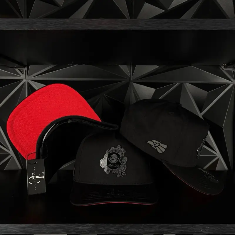 Hidalgo México estado SnapBack Hat-Black/Red Visor Cotton Cap