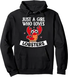 Just A Girl Who Loves Lobsters Cute Lobster Costume Pullover Hoodie - Alexsandr Shop 85B08CYNTNKK