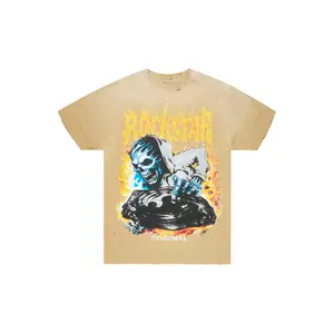 Dice Beige Oversized Graphic T-Shirt