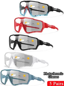 Unisex Photochromic Cycling Sunglasses, Outdoor Sports Wrap Around Sunglasses, Fashionable Sunglasses for Men & Women for Travel Use