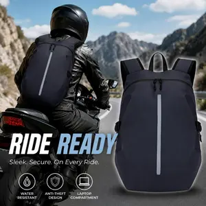 Waterproof Motorcycle Backpack with Reflective Strips - Large-Capacity Multifunctional Bag for Motorcycle Riders, Motorcycle Helmet，Outdoor Sports