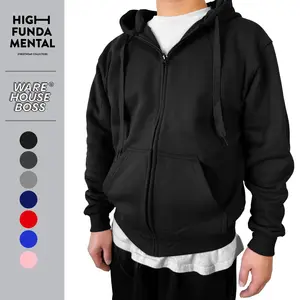 HIGHFUNDAMENTAL Unisex Comfort Full Zipper Hoodie HFM Hooded Full Zip Up Jacket Casual Fleece Jackets Warm Hip Hop Harem XS to 3XL