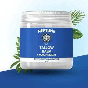 Magnesium Tallow Balm, Relaxing, Stress Relief, Muscle Soreness, Joint Pain, Restless Leg, Pure Sea Magnesium.