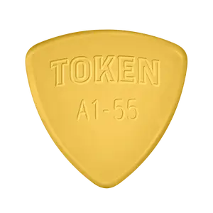 TOKEN A1-55 Guitar & Mandolin Pick - Translucent Amber Material, 1.4 mm Thickness, Pro-Level Durability, Machine-Cut Speed Bevels