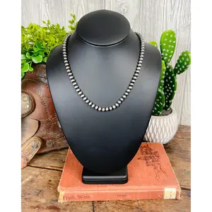 Navajo Style Pearl Necklace - 6mm - Mid-length