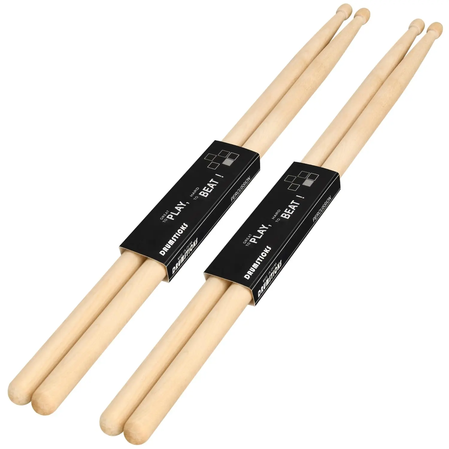 2 Pairs 5A/5B Drum Sticks, Oval Wood Tip Non-slip I for JazzDrum Electronic Drums Musical Instrument Percussion