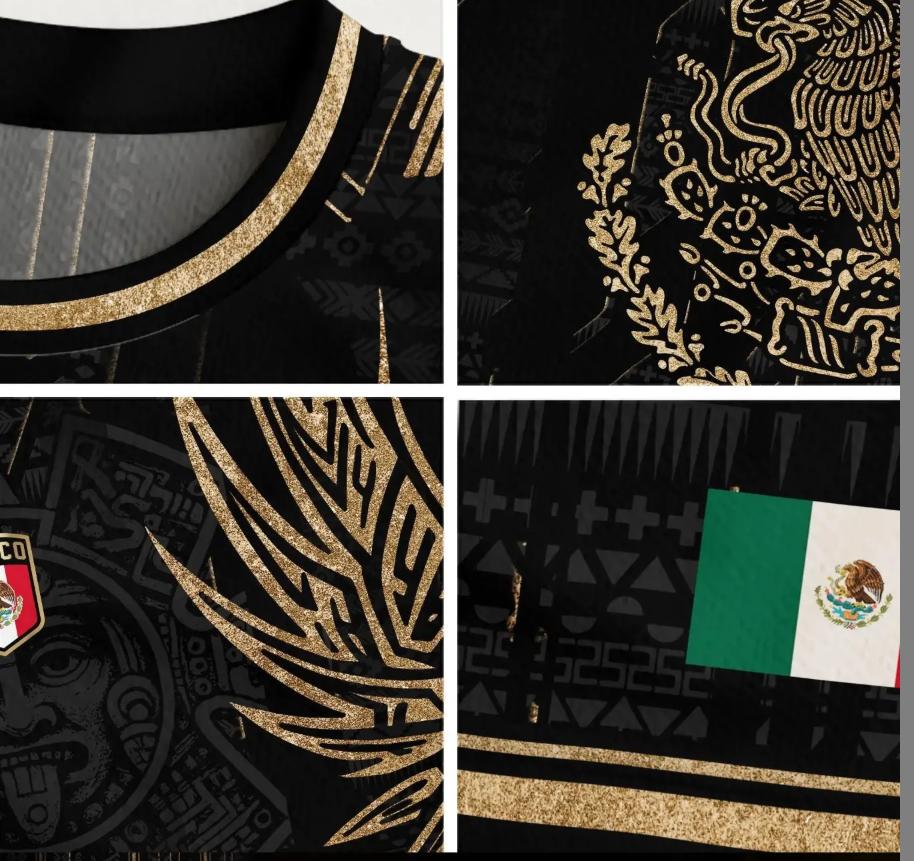 Men's Mexican Aztec football T-shirt, football uniform, breathable fast drying sports fabric, casual slim fit long sleeves, are the perfect gift for fans and players, unisex jerseys for men and women