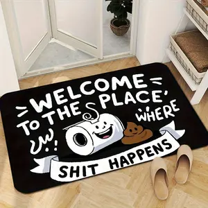Welcome to the Shirt Incident Funny Doormat Non Slip Flannel Floor Mat Machine Washable for Kitchen Bathroom Living Room Bedroom Festival Home Decor Gift