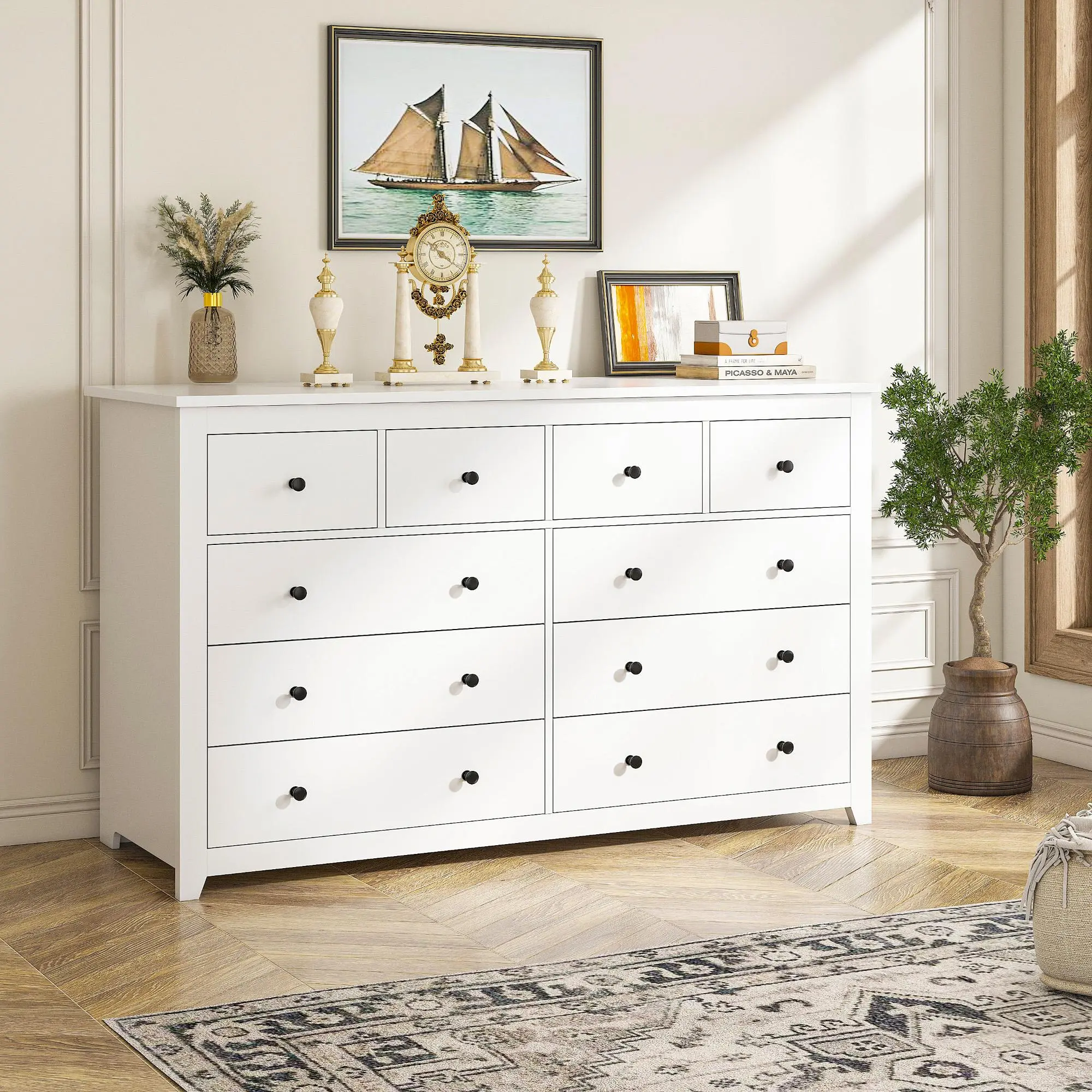 10 Drawer White-No LED