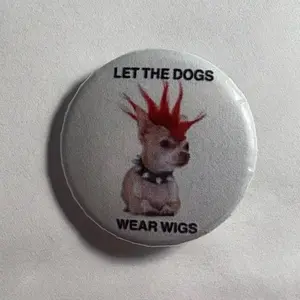Emergency intercom merch 1.25 inch Pin Button Badge - podcast Enya and drew LET THE DOGS WEAR WIGS pinback buttons pins