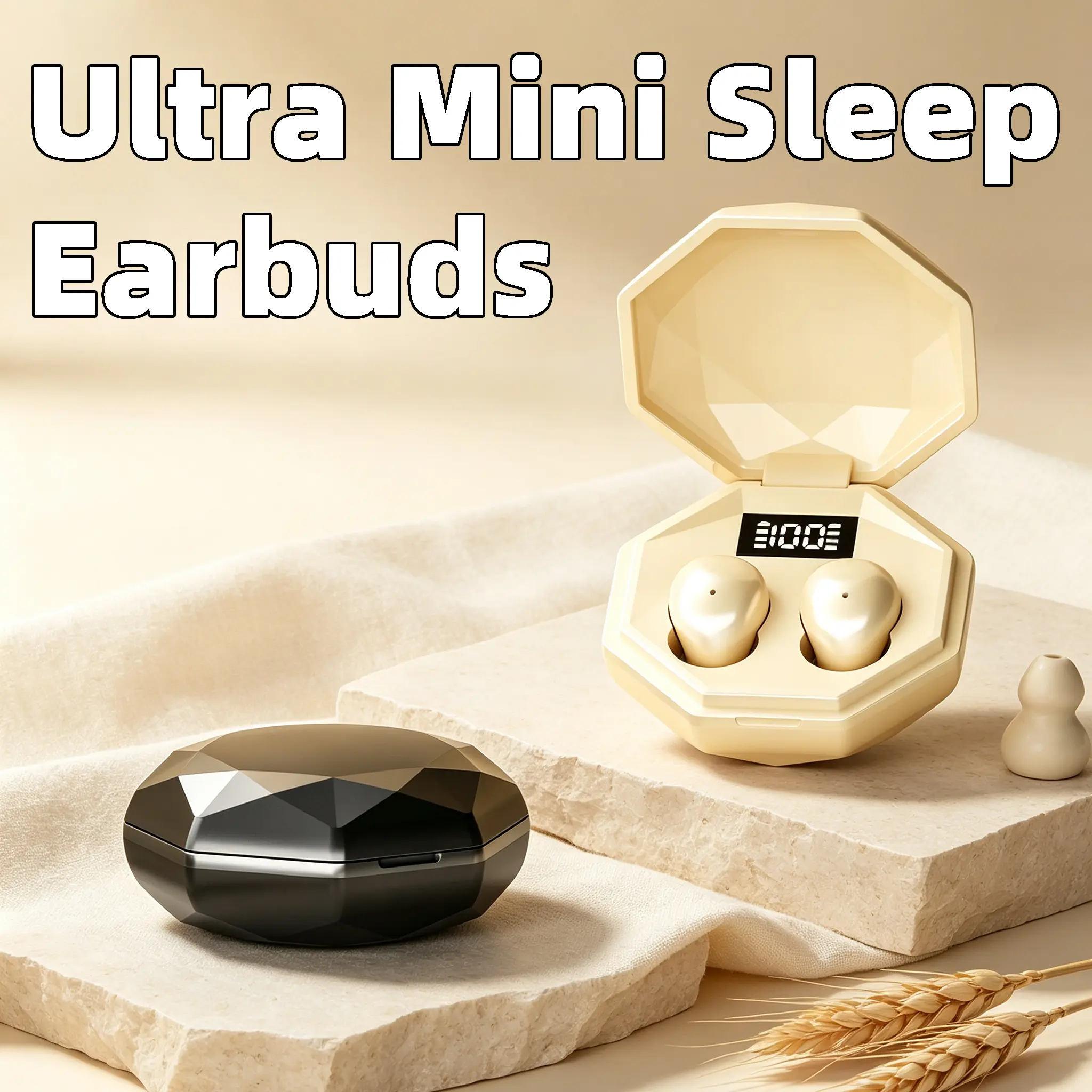 Tiny Sleep Headphones Mini Hidden Earbuds, Ideal For Sleeping, No Pain With Long-time Wearing & No Ear Squeeze When Side Lying, Immersive 3D Surround Stereo Experience
