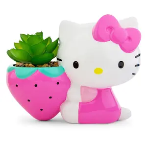 Sanrio Hello Kitty Strawberry 5-Inch Planter With Artificial Succulent