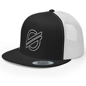 RIVEMUG NX1 XML Stellar Crypto Logo Embroidered Flat Bill Trucker Hat High Crown Adjustable Stellar Lumens Cap