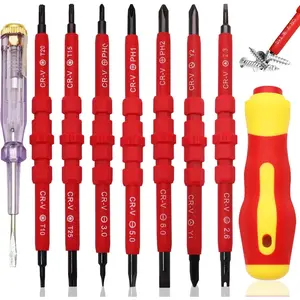 Screwdriver Set Electrician Tools Kit, 14 IN 1 Screwdriver Set Interchangeable Tools Screw Driver Set Kit for Repair (with Tester)