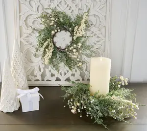 Set of 2 Winter Frost Cedar and Berry Rings by Valerie