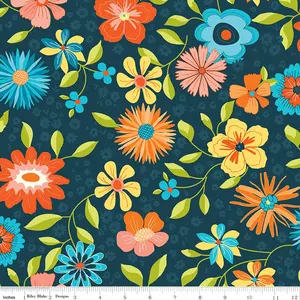 Here Comes the Sun 107/108" Wide Back Midnight - 3 YD Cut