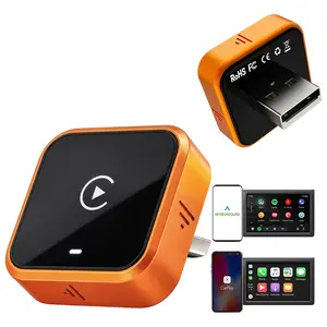 2026 New Wireless CarPlay Adapter, Wired to Wireless Converter for Apple CarPlay & Android Auto, Plug & Play, Stylish Orange Finish