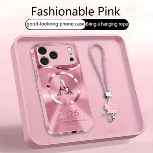 Suitable for [iPhone 17 Pro Max] high-end MagSafe phone case，Features a magnetic attachment function，features magnetic attachment; includes a free lanyard.YM99