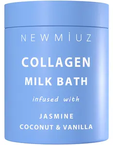 Collagen Milk Bath Soak | Natural Bath Soak: Coconut, Jasmine, Vanilla, Kaolin Clay | Stress Relief | Moisturizing | Hydrating Body Care Body Wash