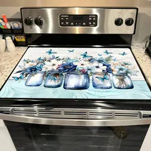 JOYFINITY 1 Large Non-Slip Heat-Resistant Scratch-Resistant Chlorine (Neoprene) Kitchen With Floral Pattern - Stove, Dryer, Coffee Cover, Dishwasher Countertop Protector, Scratch-Resistant Surface Cover, Suitable Gas Stove