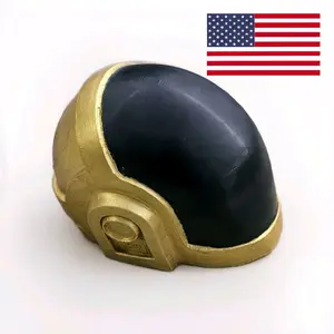 Mini Daft Helmet Punk Prop – 6" Gold Display Handmade in USA  This 6-inch Guy Manuel Helmet Prop is a detailed, non-wearable replica made for collectors, fans, and display lovers. Handmade in the USA with a sleek gold finish