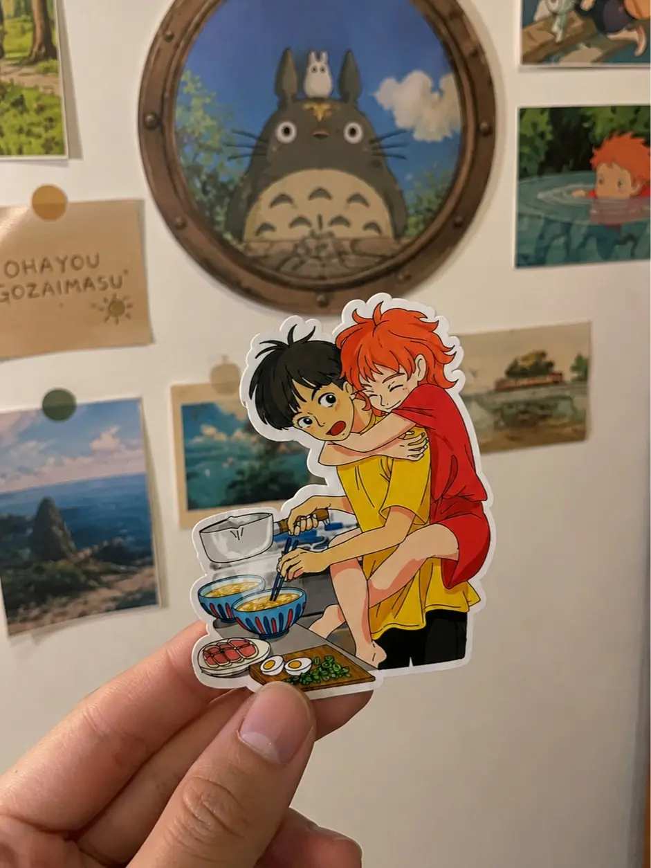 Cute Ponyo Sosuke Ramen Ghibli Studio sticker, Hayao Miyazaki Ghibli Japan sticker