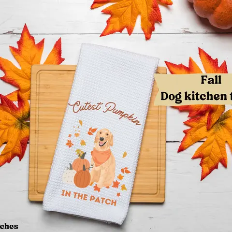 FALL Dog Kitchen Towel